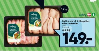Bilka Salling dansk kyllingefilet eller -inderfilet tilbud