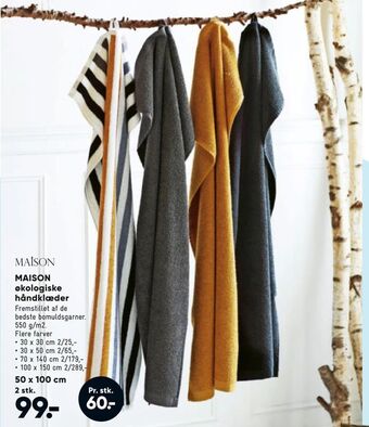 Bilka MAISON økologiske håndklæder tilbud