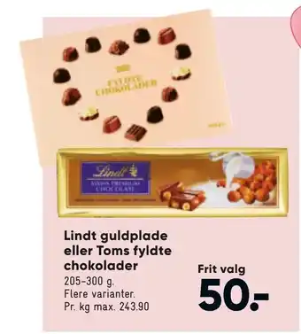 Lindt guldplade eller Toms fyldte chokolader