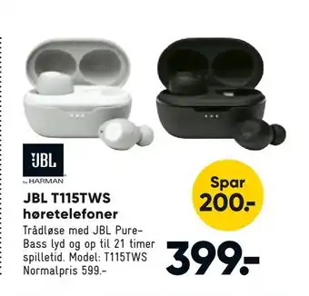 Bilka JBL T115TWS høretelefoner tilbud