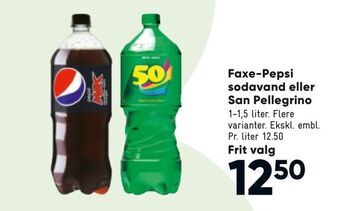 Bilka Faxe-Pepsi sodavand eller San Pellegrino tilbud