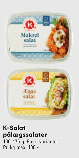Bilka K-Salat pålægssalater tilbud