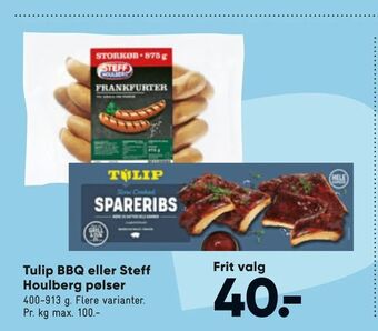 Bilka Tulip BBQ eller Steff Houlberg pølser tilbud