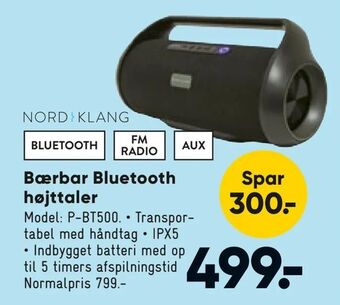 Bilka Bærbar Bluetooth højttaler tilbud