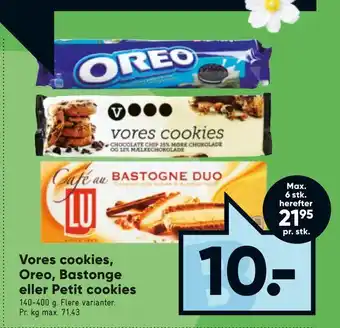 Bilka Vores cookies, Oreo, Bastonge eller Petit cookies tilbud