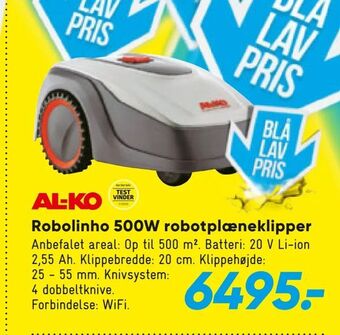 Bilka Robolinho 500W robotplæneklipper tilbud