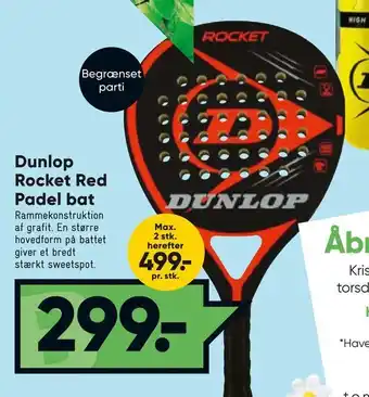 Bilka Dunlop Rocket Red Padel bat tilbud