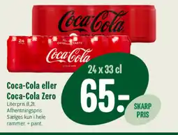 Min Købmand Coca-Cola eller Coca-Cola Zero tilbud