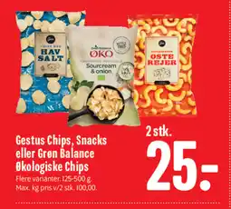Min Købmand Gestus Chips, Snacks eller Grøn Balance Økologiske Chips tilbud