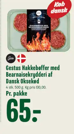 Min Købmand Gestus Hakkebøffer med Bearnaisekrydderi af Dansk Oksekød tilbud