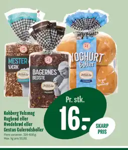 Min Købmand Kohberg Velsmag Rugbrød eller Hvedebrød eller Gestus Gulerodsboller tilbud