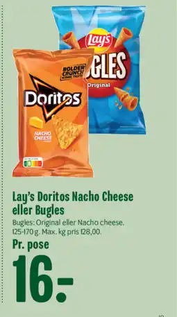 Min Købmand Lay's Doritos Nacho Cheese eller Bugles tilbud