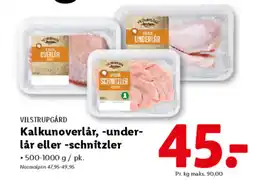 Lidl VILSTRUPGÅRD Kalkunoverlår, -under- lår eller -schnitzler tilbud