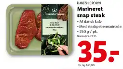 Lidl DANISH CROWN Marineret snap steak tilbud