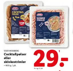 Lidl STEFF HOULBERG Cocktailpølser eller skinkestrimler tilbud