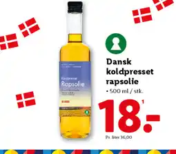 Lidl Dansk koldpresset rapsolie tilbud