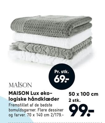 Bilka MAISON Lux økologiske håndklæder tilbud