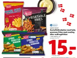 Lidl HARVEST BASKET Kartoffelkroketter med fyld, pommes frites med coating eller rodfrugtfritter tilbud