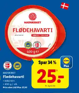 Lidl MADVÆRKET Flødehavarti tilbud