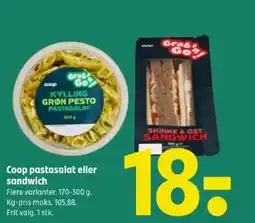 Coop 365 Coop pastasalat eller sandwich tilbud