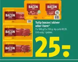 Coop 365 TULIP bacon i skiver eller i tern tilbud
