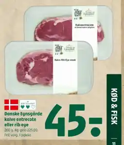 Coop 365 Danske Egnsgårde kalve entrecote eller rib eye tilbud