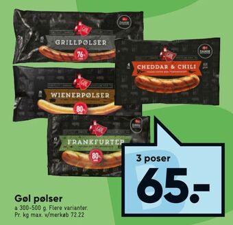 Bilka Gøl pølser tilbud