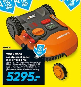 Bilka WORX M500 robotplæneklipper inkl. off road hjul tilbud