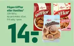Coop 365 Pågen Gifflar eller Vanillas tilbud