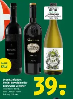 Coop 365 Leone Zinfandel, Piccini Barrelaia eller Era Grüner Veltliner tilbud