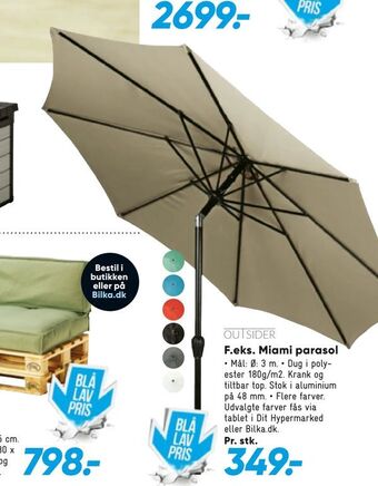Bilka Miami parasol tilbud