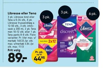 Bilka Libresse eller Tena tilbud