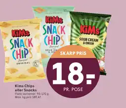 SPAR Kims Chips eller Snacks tilbud
