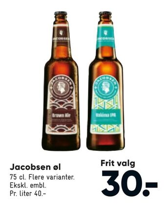 Bilka Jacobsen øl tilbud