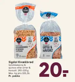 SPAR Sigdal Knækbrød tilbud