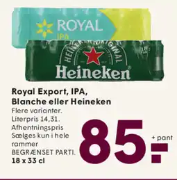 SPAR Royal Export, IPA, Blanche eller Heineken tilbud