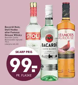 SPAR Bacardi Rom, Stoli Vodka eller Famous Grouse Whisky tilbud