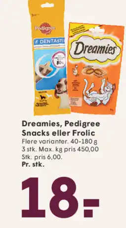 SPAR Dreamies, Pedigree Snacks eller Frolic tilbud