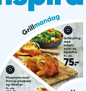 Bilka Grillkylling med valgfri salat og kartoffel tilbud