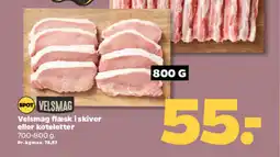 Netto Velsmag flæsk i skiver eller koteletter tilbud
