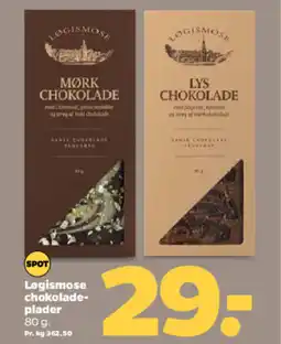 Netto LØGISMOSE Chokolade- plader tilbud