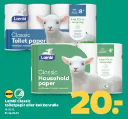 Netto LAMBI Classic toiletpapir eller køkkenrulle tilbud
