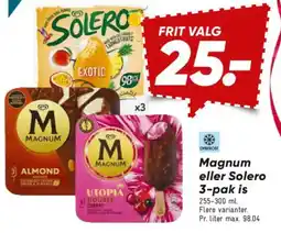 Bilka Magnum eller solero 3-pak is tilbud