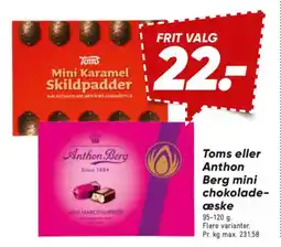 Bilka Toms eller anthon berg mini chokolade- aeske tilbud