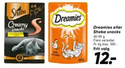 Bilka Dreamies eller sheba snacks tilbud