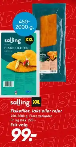 Bilka SALLING Fiskefilet, laks eller rejer tilbud