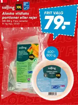 Bilka SALLING Alaska vildlaks portioner eller rejer tilbud