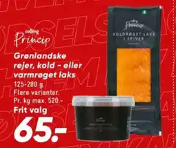 Bilka Grønlandske rejer, kold – eller varmrøget laks tilbud