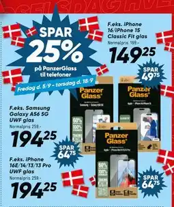 Bilka SPAR 25% på PanzerGlass til telefoner tilbud