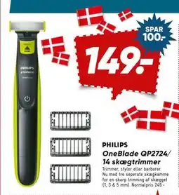 Bilka OneBlade QP2724/ 14 skægtrimmer, DKK 149 tilbud
